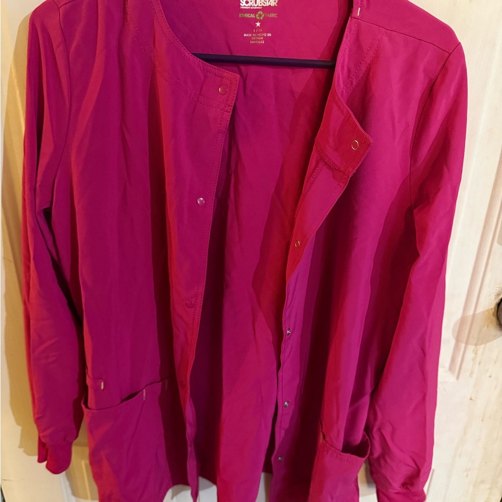 Scrubstar Fuchsia Snap-Front Medical Jacket